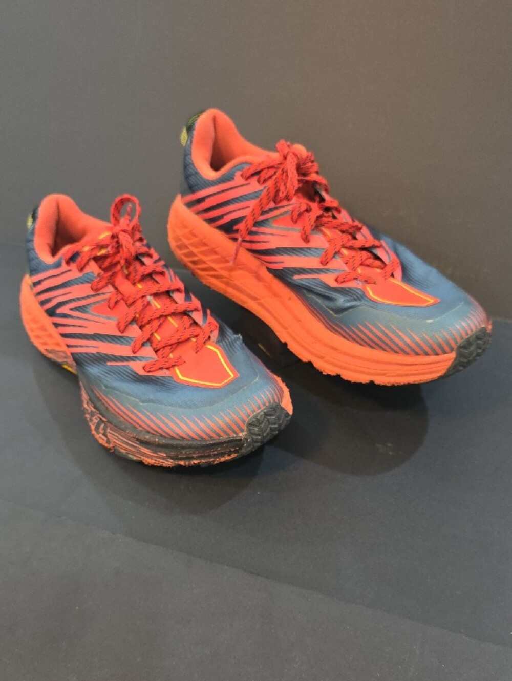 Hoka Speedgoat 4 Vibram Men's Athletic Shoes in Orange and Blue/Black Size 9.5 - Picture 2 of 10